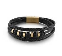 Personalised Gifts Pledge Stretch Bracelet Men's Cross Bracelet Charms Wrist Chain Stainless Steel with Magnetic Clasp