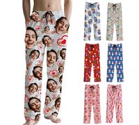 Personalised Gifts Pyjamas with Face Photo Custom pjs Womens add Pet Face Personalised Photo Pyjamas Christmas Anniversary Halloween Funny Gifts For Men Women Lover Friends Matching Pjs for Couples