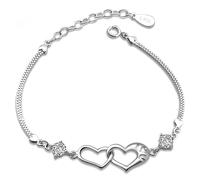Personalised Gifts Sterling Silver Bracelet for Women Write Your Own Customise Message S925 Hallmark Genuine Solid Silver Cubic Zirconia Crystals Gifts for Her Birthday (I Love You)