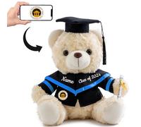 Personalised Gifts Teddy Bear with Photo+ Text, Graduation Bear Class of 2024 Personalised Teddy Bear for Graduation Day 2024 Graduation Gifts for Her/ Him 2024 High School/ College (8-IN-Text+Photo)