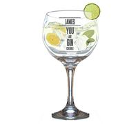 Personalised Gin and Tonic Glass for Men Engraved Balloon Shaped G and T Novelty Juniper Copa Cocktail Stem Gincredible Minimal Gift Box 630 ml