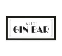 Personalised Gin Bar Wall Art Print - Custom Framed Boozy Decor