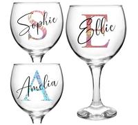 Personalised Gin Glass Initial and Name Birthday Christmas Gifts for Her Girl Women Bestie Balloon Cocktail Wine Glass 18th 21st 30th 40th 50th 60th 70th 80th Any Age Party Present Secret Santa Idea