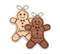 Personalised Ginger Bread Man - Wooden Ornament, Tree Decoration, Xmas Keepsake Memento, Cute Christmas Bauble, Wooden Christmas Bauble