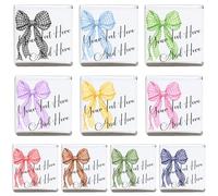 Personalised Gingham Bow Chocolate Neapolitan Squares Coins Love Heart Roll Happy 18th 21st Birthday Congratulations Thank You 30 40 50 60 Baby Shower Party Favour Gift (20, Silver Foil)