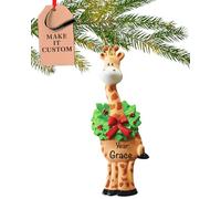Personalised Giraffe Ornament 2025 - Fast & Free 24h Customisation - Animal Christmas Ornaments for Tree - Custom Gift Wrapped Safari Keepsake for Wildlife Lovers