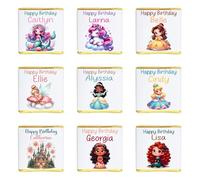 Personalised Girl Chocolate Neapolitans Coins Love Heart Rolls Cute Birthday Present Gifts Christening Baptism Baby Shower Princess Fairy Mermaid Castle (20, Gold Neapolitan)