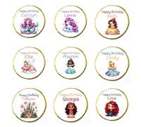 Personalised Girl Chocolate Neapolitans Coins Love Heart Rolls Cute Birthday Present Gifts Christening Baptism Baby Shower Princess Fairy Mermaid Castle (25, Gold Coin)