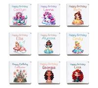 Personalised Girl Chocolate Neapolitans Coins Love Heart Rolls Cute Birthday Present Gifts Christening Baptism Baby Shower Princess Fairy Mermaid Castle (25, Silver Neapolitan)