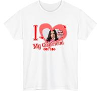 Personalised Girlfriend Photo T-Shirt, I Love My Girlfriend Tshirt, Custom Photo Valentines Day Couple Gift Unisex tee top White