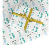 Personalised Girls Birthday Wrapping Paper Gift Wrap - Custom Name & Age with Ballerina Design - For Girls - For Birthday - by Dyefor - 3 Sheets (50cm x 65cm each)