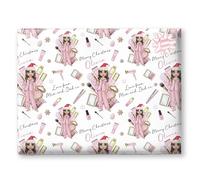 Personalised Girls Christmas Wrapping Paper, Custom Makeup Doll Design, Unique Holiday Wrap for Teenagers, Customise Your Doll