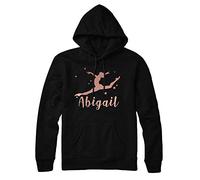 Personalised Girls Dancing Hoodie Dancer Ballet Group Birthday Present Hobby Saturday Gift Hoody Girls Customised Dance Show Costume Team Gymnastics (Black, 9-11 Kids)