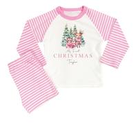 Personalised Girls First Christmas Pyjamas 1st Baby Xmas Pjs (Pink My 1st Xmas Reindeer, 1-2 Years)