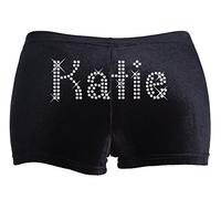 Personalised Girls Gymnastics Shorts Pink Velvet Dance Wear 3B101