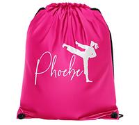 Personalised Girls Karate Drawstring Bag, Girls Martial Arts Training PE Kit Bag, Back to School Gifts for Daughter, Kids Primary Karate Kit Bag, Hot Pink