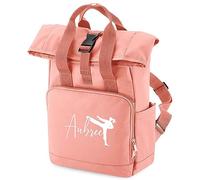 Personalised Girls Karate Rolltop Backpack Mini Roll Top Kids Martial Arts Back to School Bag, One Size, Pink