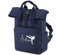 Personalised Girls Karate Rolltop Backpack Mini Roll Top Kids Martial Arts Back to School Bag, One Size, Navy