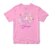 Personalised Girls Maths Day T Shirt Dancing Ballerina Rabbit Numbers Design Educational Tee Mathematics Classroom Top, 5-6 Years, Light Pink