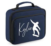 Personalised Girls Skateboard Lunch Bag, Girls Skateboarding Lunch Cooler Bag, Back to School Gifts for Daughter, Kids Primary Nursery Skater Lunch Box, Navy