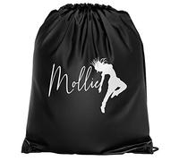 Personalised Girls Street Dance Class Drawstring Bag, Girls Break Dancing PE Kit Bag, Back to School Gifts for Daughter, Kids Primary School Street Dancer Costume Kit Bag, Black