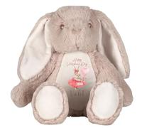 Personalised Girls Valentine's Bunny - Happy Valentines Day Gift Cute Customised Soft Cuddly Rabbit Toy Special Plushie Love For Girlfriend, Wife, Daughter, Granddaughter or Niece - Brown Bunny