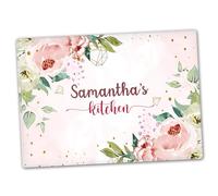 Personalised Glass Chopping Board, Floral Pink Roses Flowers, Cutting Board, Kitchen Worktop Saver 40cm x 30cm, Wedding, Anniversary, Housewarming, New Home, Birthday Gift D2