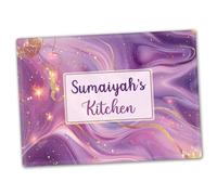 Personalised Glass Chopping Board, Purple, Gold, Pink, Marble, Cutting Board, Kitchen Worktop Saver 40cm x 30cm, Wedding, Anniversary, Housewarming, New Home, Birthday Gift