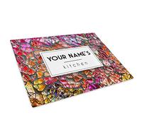 Personalised Glass Chopping Board Worktop Saver 40x30cm Add Your Own Text!