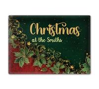 Personalised Glass Chopping or Serving Board - Festive Christmas Theme - Table Decoration for Christmas Dinner, Gift for Host, Cutting Board, Kitchen Worktop Saver, 40cm x 30cm D2