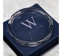 Personalised Glass Paperweight (Large Initial) Gifts for Men Husband Colleague Company CEO Corporate