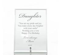 Personalised Glass Plaque with Custom Engraving, Daughter Gift, Clear Glass
