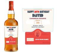 Personalised Glenlivet Caribbean Bottle Label for Birthday Xmas Any Occasion