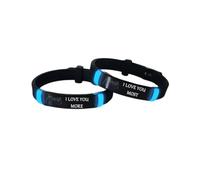 Personalised Glow in The Dark Sun & Moon Silicone Bracelets for Couples, Lovers His Hers Matching Wristband Set for BF GF Wife Husband, Custom Name Relationship Bracelets Couple Gift for Men Women