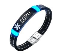 Personalised Glow Medical Alert Bracelet for Women Men, Custom Engraved Emergency ID Stitching Silicone Wristnamd for Diabetic Eliquis Epilepsy