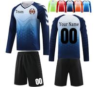 Personalised Goalkeeper Tops Shirt Kit Elbow Padded Kid Adult Custom Boy Girl Football Goalie Kit with Name Number Team Logo