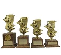 Personalised Gold Drama Mask Theatrical Trophy Award 4 Sizes Any Text Engraved