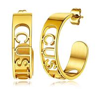 Personalised Gold Earrings for Women-Custom Made Stainless Steel Name Earring-Comfortable Girl's Classy Name Earrings for Birthday Christmas Anniversary Valentines Day Engagement