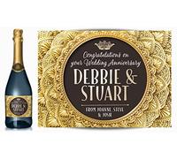 Personalised Gold Effect Champagne Label - Birthday, Wedding, Engagement, Anniversary, Hen Night or Any Occasion You Choose (Gold/Black)