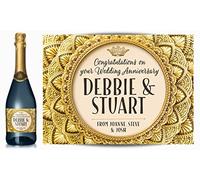 Personalised Gold Effect Champagne Label - Birthday, Wedding, Engagement, Anniversary, Hen Night or Any Occasion You Choose (Gold/Black)