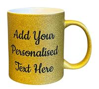 Personalised Gold Glitter Mug - Add your Name, Quote or Custom Message