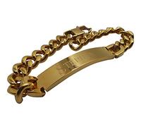 Personalised Gold ID Bracelet Engraved Free Luxury Gift Box Engraved Free Identity bracelet