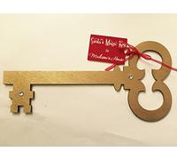 Personalised Gold Wooden Children's Magic Santa Key Xmas Christmas Gift 15cm