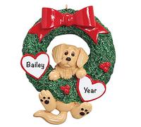 Personalised Golden Retreiver Dog Ornament 2025 - Fast & Free 24h Customisation - Pet Christmas Ornaments for Tree - Custom Gift Wrapped Wreath Keepsake for Dog-Lovers