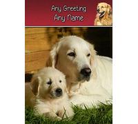 Personalised Golden Retriever Dog Greeting Card (Birthday, Christmas, Any Occasion) - Custom Card for Him or Her Male Female Family Kids Boys Girls any Age