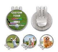 Personalised Golf Ball Marker Hat Clip - Magnetic Custom Photo/Name Ball Marker Set - Premium Engraved Gift For Golfers (Father'S Day, Retirement)