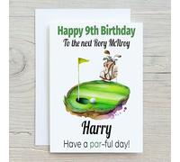 Personalised Golf Birthday Card - Custom Name & Age - For Him or Her - Funny Par-Ful Design - A5 21x15cm - 300gsm Linen Card - For Any Occasion