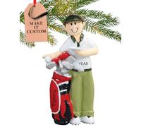 Personalised Golf Ornament 2025 - Fast & Free 24h Customisation - Sport Christmas Ornaments for Tree - Custom Gift Wrapped Boy Golfer Keepsake for Golfers