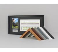 Personalised Golf Score Card Display Frame, With 6x4 Photo. 25x50cm Frame | Score Card sizes can vary - Check your size before purchase. (Dark Grey Frame - White Mount)