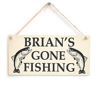 Personalised Gone Fishing Sign, Fish Frame Decor